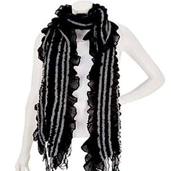 (2) Layers by Lizden Smocked Ruffled Wrap Scarves - Picture 2 of 6